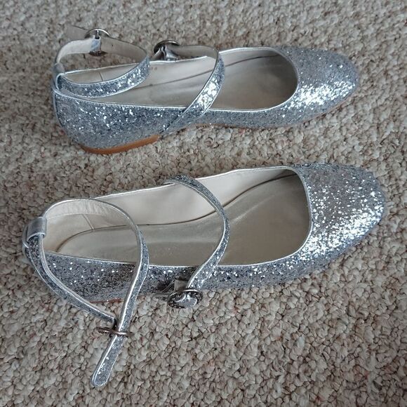 Anthropologie Freda Salvador Glitter Flats Size 8 - Picture 1 of 13